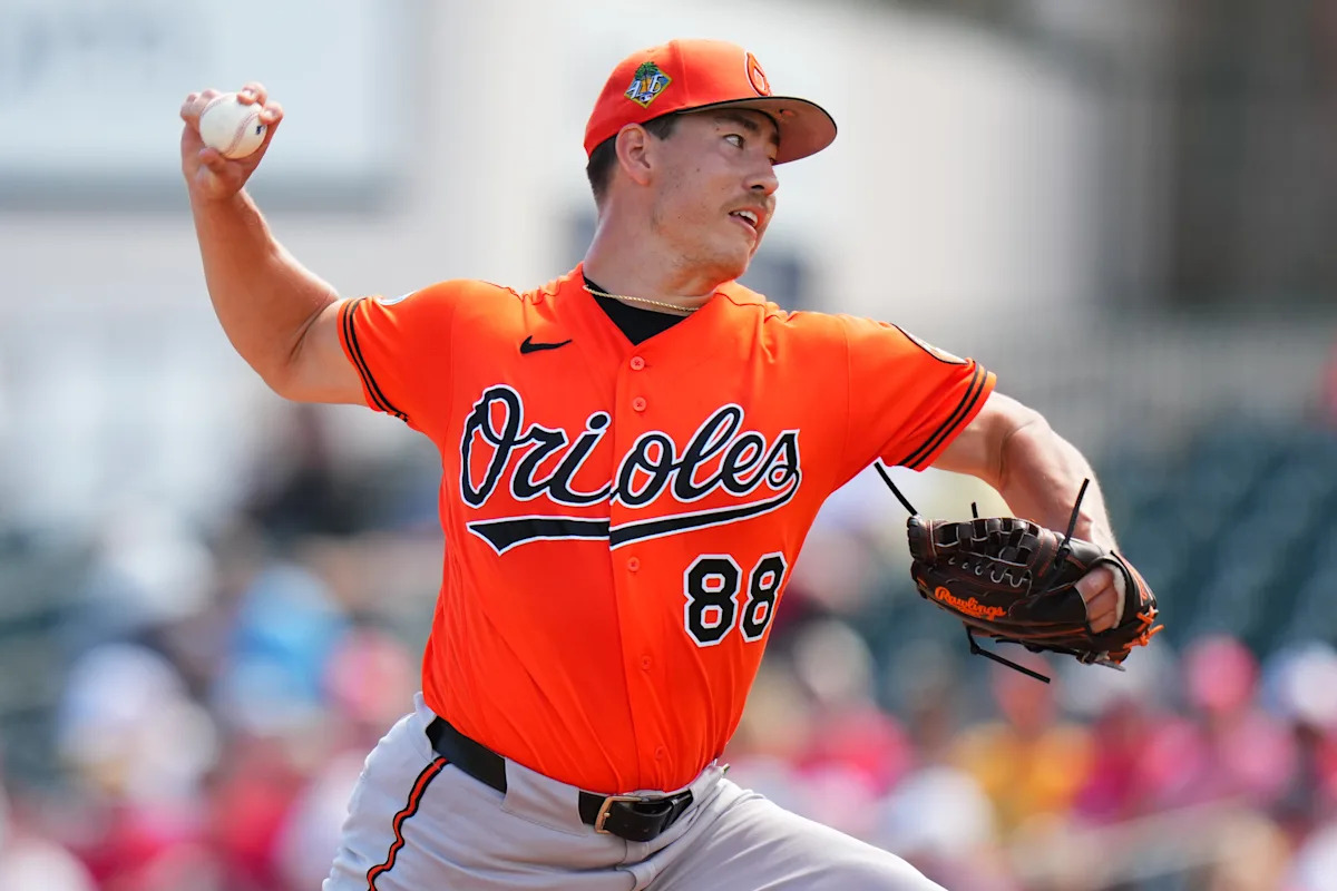 Orioles Label up top pitching prospect Trey Gibson observed today