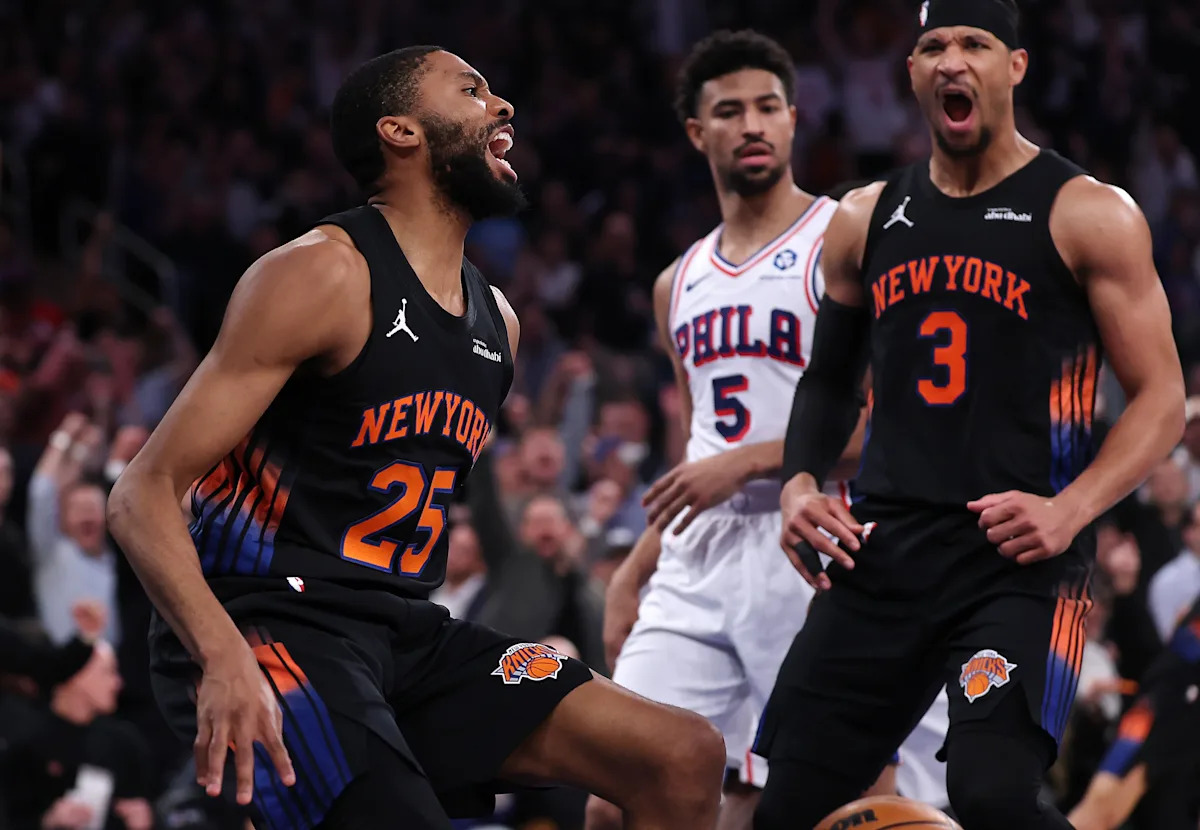 Knicks win back-and-forth battle with Embiid-less 76ers to take 2- 0 series lead takes center stage